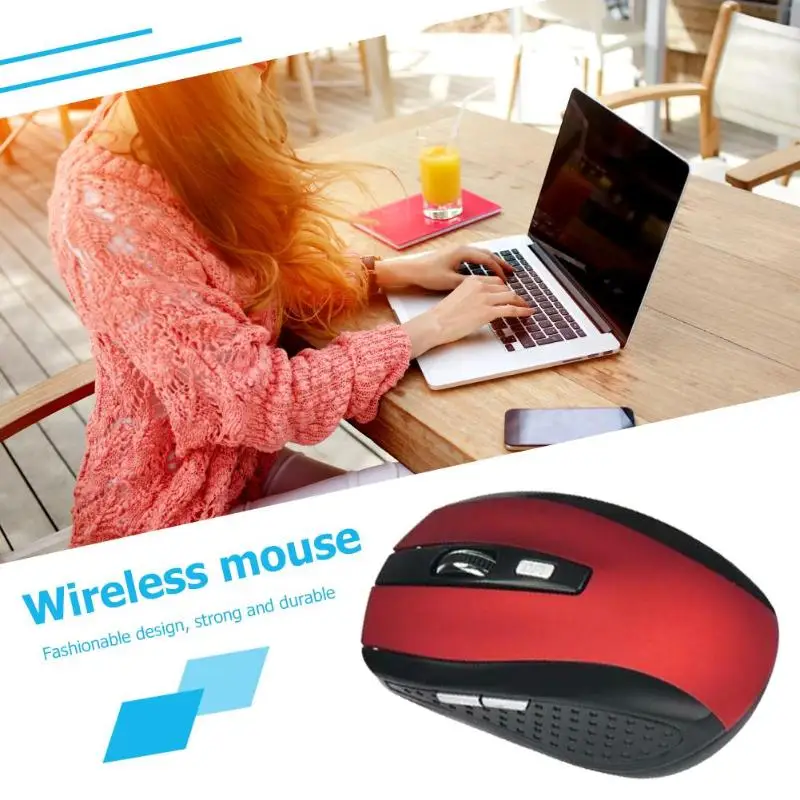 Portable 2.4GHz Wireless Optical Mouse 6 Buttons USB Receiver 2000 DPI Mice for Laptop Notebook PC(without batteries