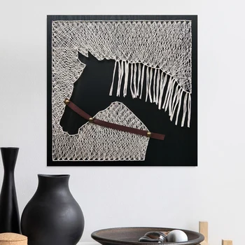

Handmade Horse Pattern String Silk Painting Wall Art