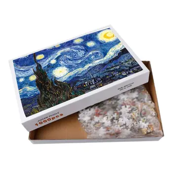 

Starry Night Paper Puzzles for Adults & Kid's Challenge Jigsaw Landscape Educational Landscape Puzzles Game Play Toys 1000pcs