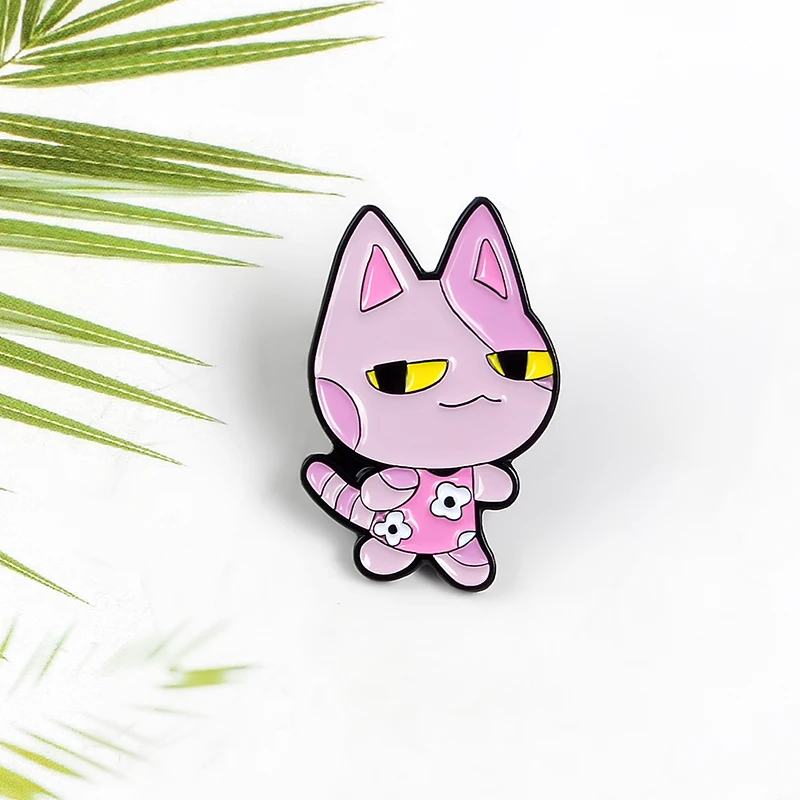 Game Bob Enamel Pin Pink Dress Cat Animal Brooch Backpack Clothes Lapel Custom Cute Kitten Badge Jewelry Gift For Women Men | Украшения и