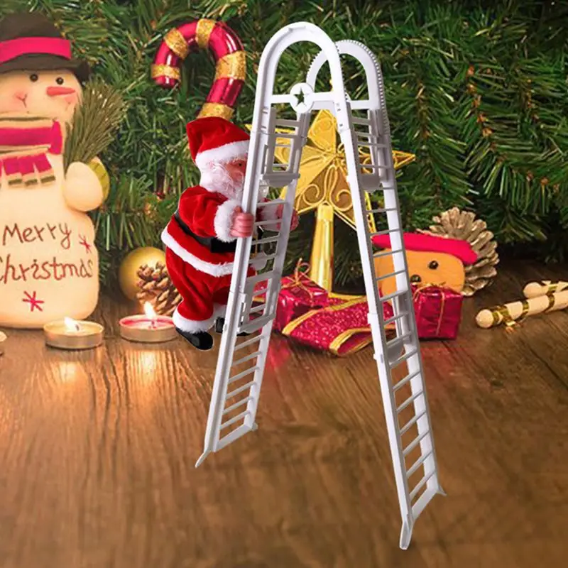 Рождественская Милая электрическая лестница для скалолазания Санта-Клаус рождественские вечерние статуэтки