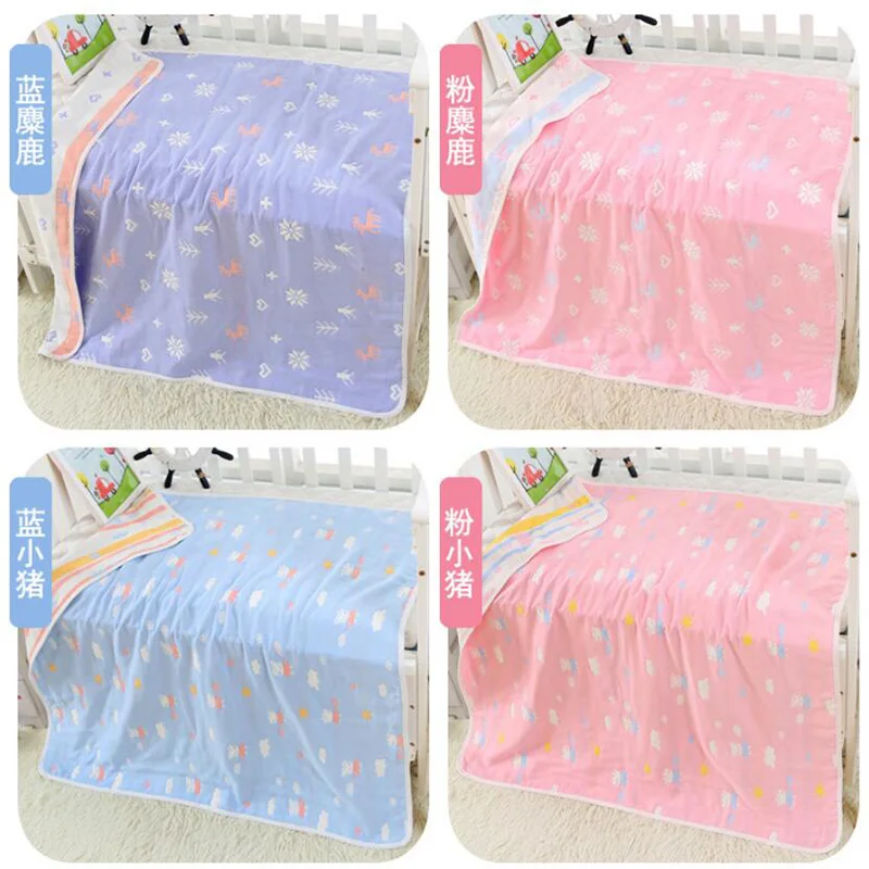 Детское постельное белье одеяло для новорожденных девочек животных пеленки-одеяла обертывание для детей 6 слоев хлопка 120*150 см