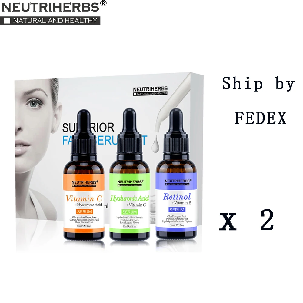 

[Ship via Fedex] Face Serum with 20% Vitamin C Serum, 5% Hyaluronic Acid, 2.5% Retinol Serum Facial Skin Care Beauty 3 In 1 Set