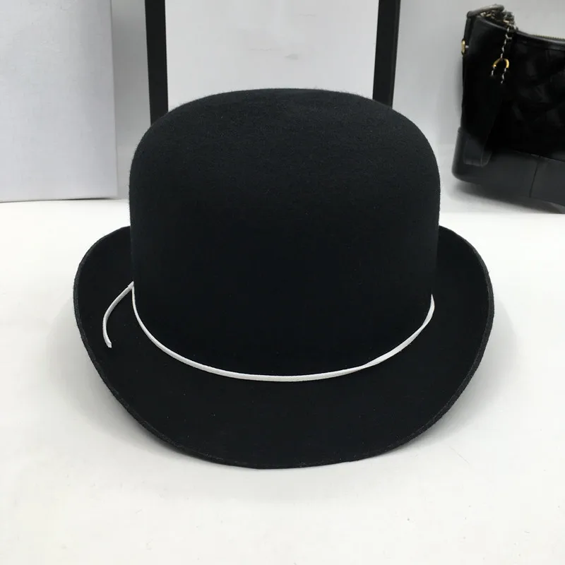 Шапка для мужчин и женщин котелок из шерсти черный топ шапка-ушанка fedoras billycock шляпы