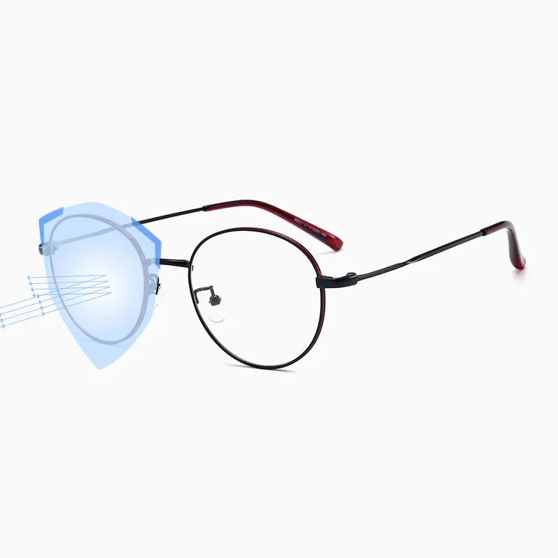 C1 blue light Модный круглый металлический оптический очки прозрачные линзы очки женский ультра светильник Phnom Penh очки Корейские ретро очки - Цвет оправы: C1 blue light