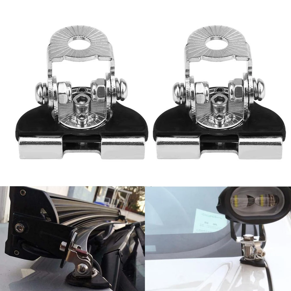 

1Pair Engine Hood Car Light Bracket Offroad SUV Truck Engine Cover Work Lamp Mount Holder