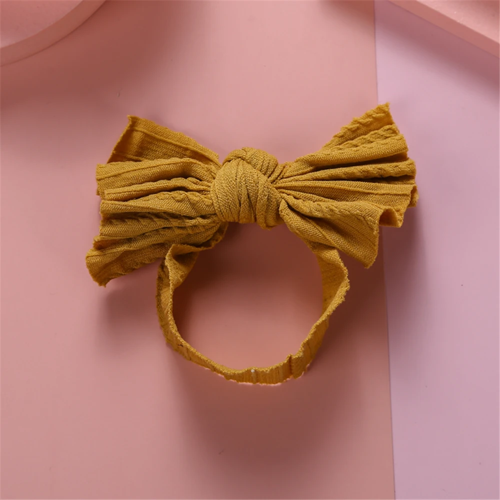 1pcs Cable Baby Bow Headbands Soft Children Nylon Baby Girl Headband Elastic Hair Bands For Baby Hair Accessories Kids Headwear baby essential  Baby Accessories