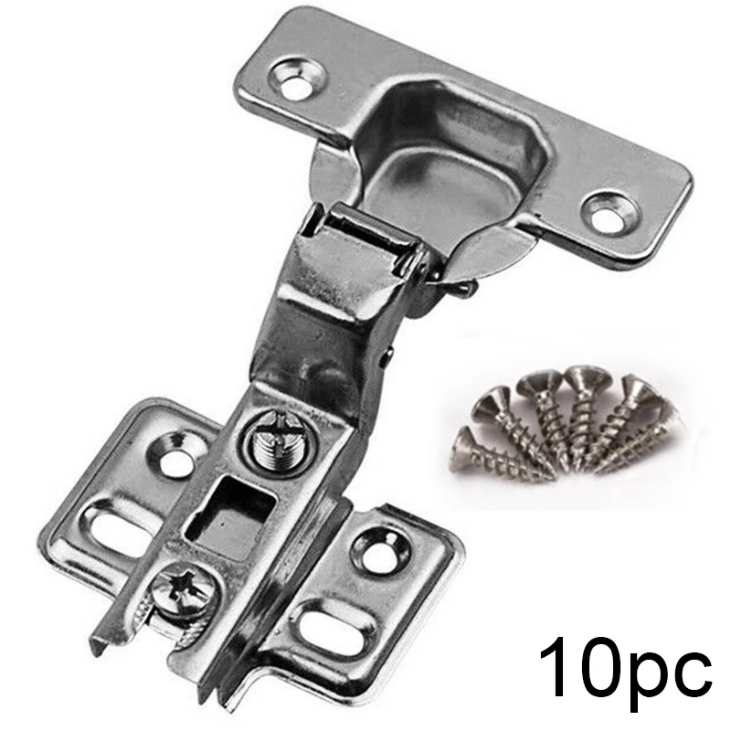 

10pcs Hinges Stainless Steel Cabinet Closet Door Hinges Screws Closing Accessory high quality Hinges