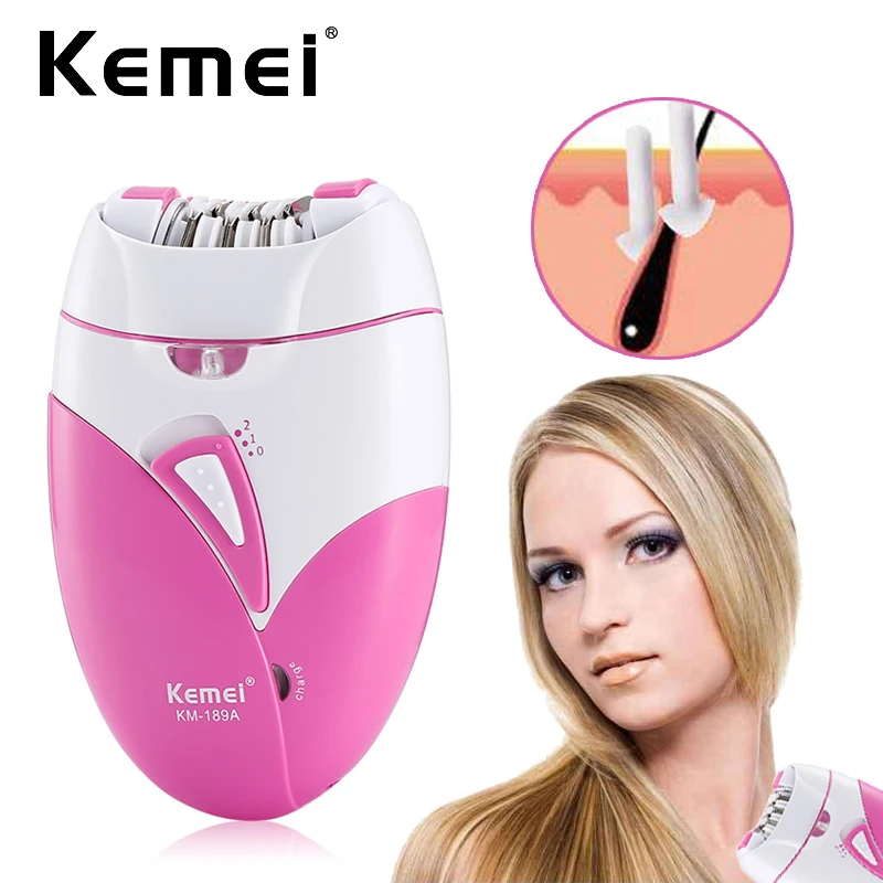 

Kemei Epilator Facial Epilator USB Rechargeable Female Electric Epilator Chin Female Epilator Leg Hair Removal Keep Clean 5