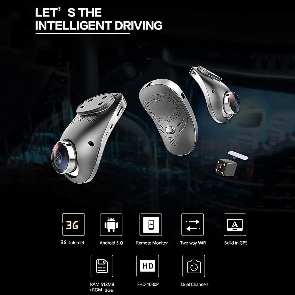 3g Автомобильный видеорегистратор, видеокамера с двумя линзами, видеорегистратор для вождения HD 1080 P, Спринт камера, реальная поддержка gps-рекордер, дорожка и видео синхронизати