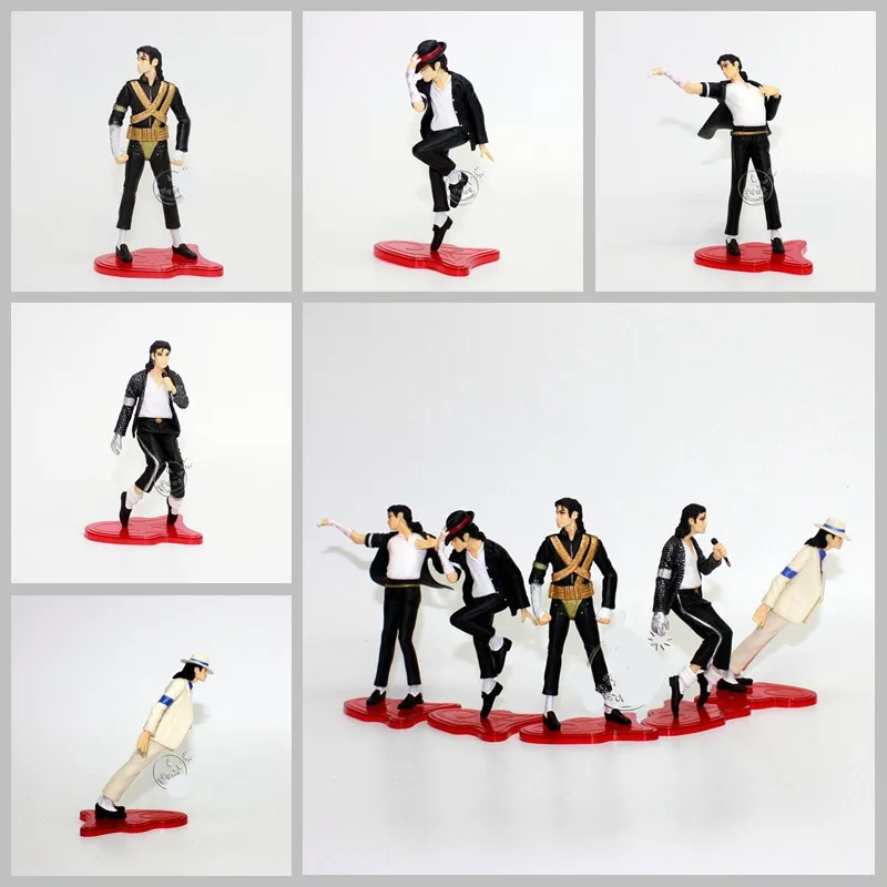 

5pcs/set King of POP MJ Jackson Figurine Dangerous World Tour Michael Action Figures PVC Collection Model Toys