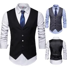 Ouma Men Suit Waistcoat-Style Business Slim Fit Single-Breasted Vest Large Size Sleeveless Vest Men's