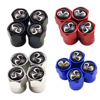 

2021 4pcs Car Wheel Tire Valve Caps Stem Case for Infiniti FX35 Q50 Q30 ESQ QX60 QX70 EX JX35 G35 G37 Emblems Auto Accessories