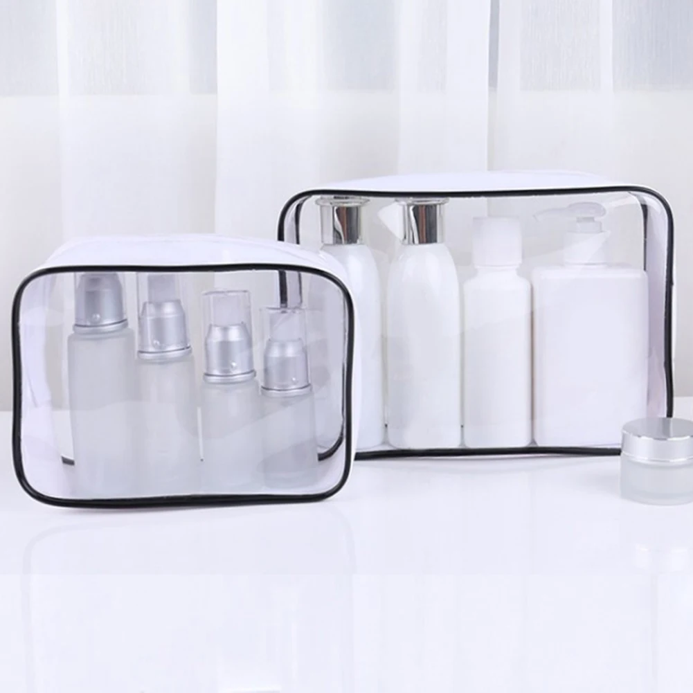

Cosmetic Bag Transparent PVC Travel Organizer Zipper Clear Waterproof Gifts For Lady Fashion Simple Easy To Carry Makeup Bag