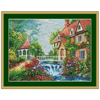 

Bridgeside Villa patterns Counted Cross Stitch 11CT 14CT 18CT DIY Cross Stitch Kits Embroidery Needlework Sets home decor