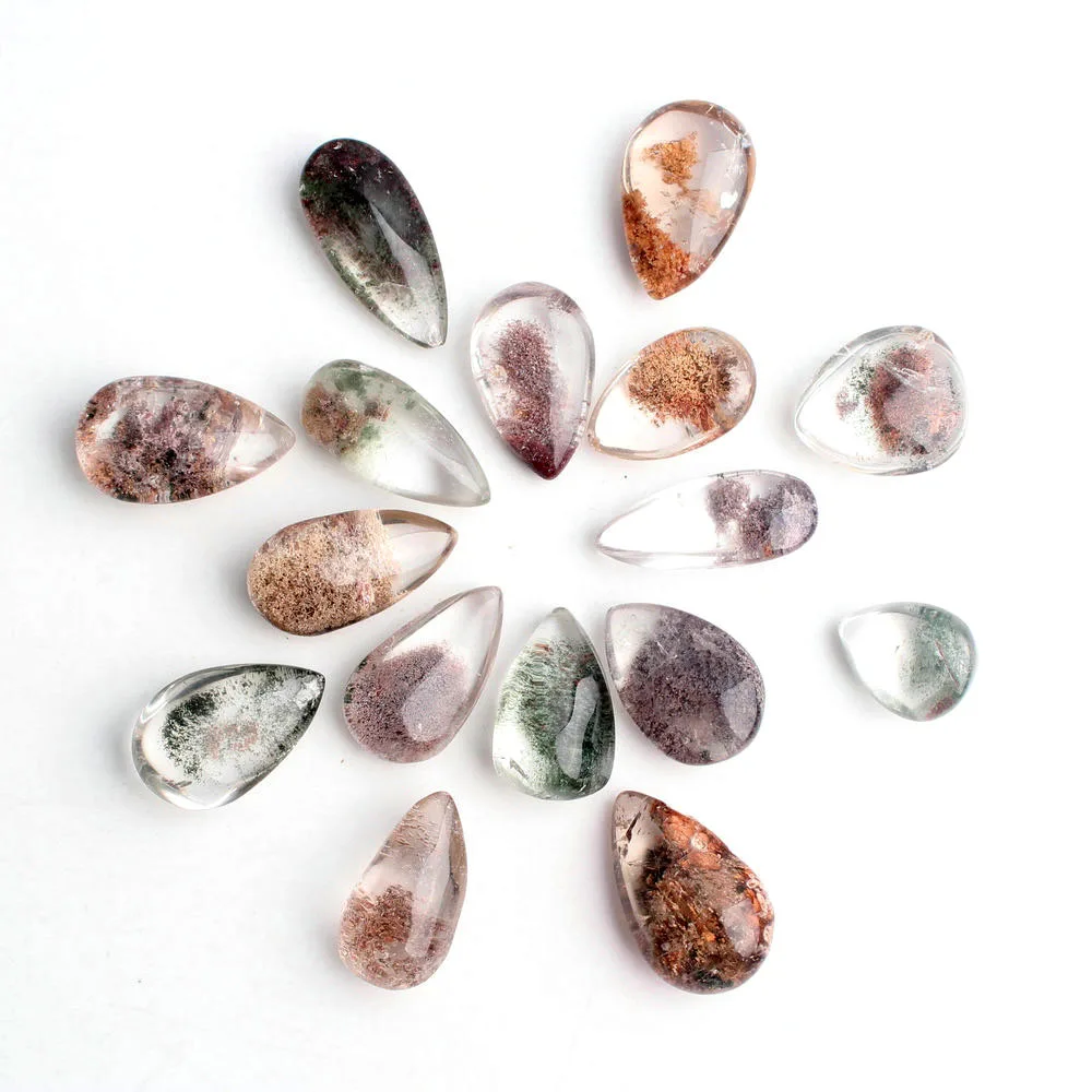 5/10 Uds Natural fantasma espectro de piedra de cristal de cuarzo gema espécimen curativo piedra colgante bonito regalo para colección de piedra