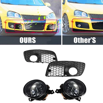 

Car Honeycomb Mesh Fog Lamp Vent Grille Fog Light Set for Jetta MK5 GLI 2006-2009