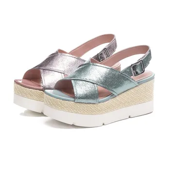 

Women's Ladies Shoes Thick-soled Muffin High-heeled Women Rhinestone Single Shoes Wedges Women's Platform Wedges Heel Sandals