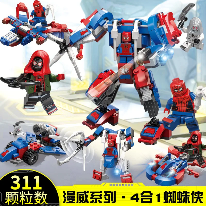 

S Brand Venom Spider-Man Mech Doll Toy Assembled Building Blocks Marvel Figure Series Children'S Educational Toy Gift