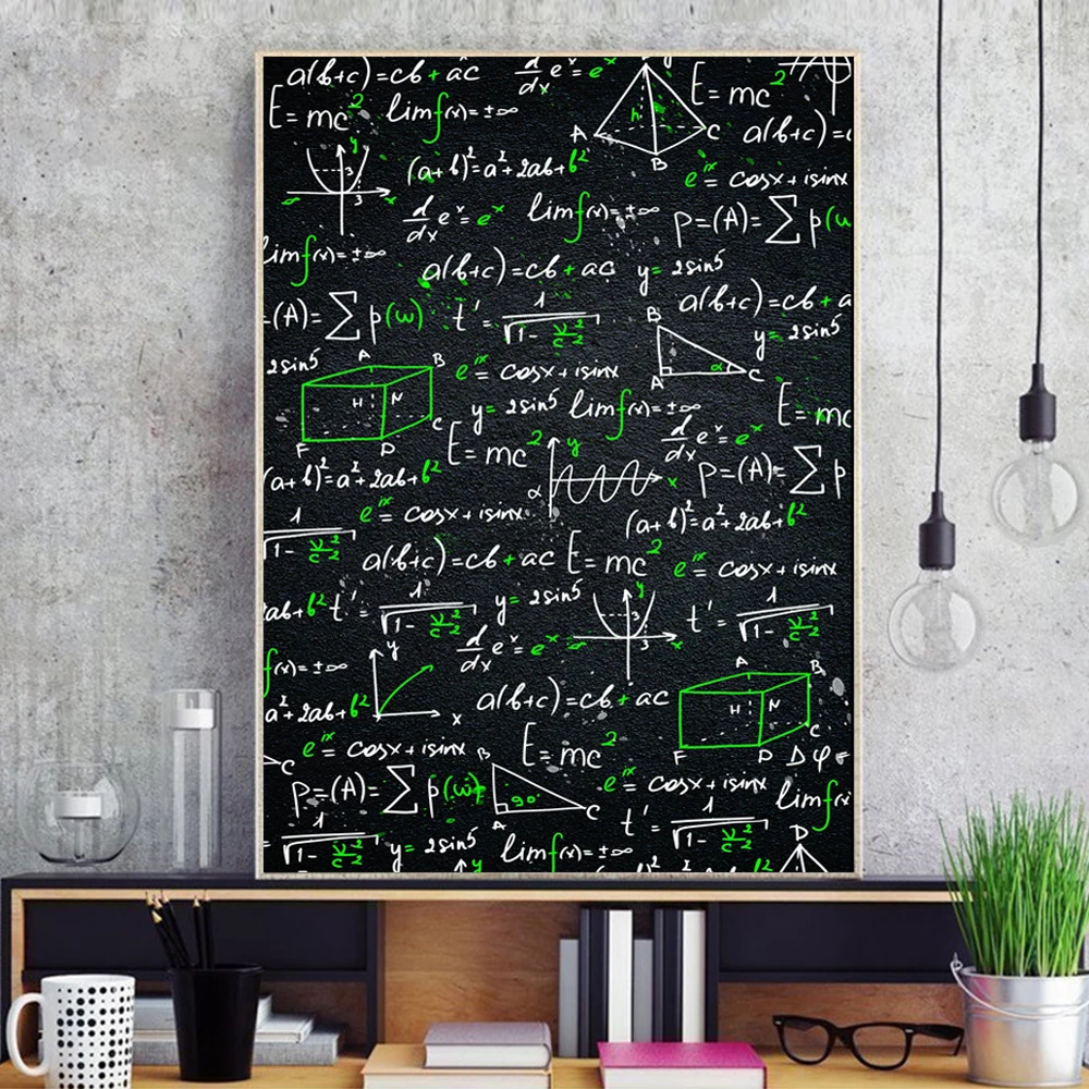 

Math Art Print Educational Chemical Formula Posters Geometry Infinity Calculus Mathematics Wall Canvas Painting Classroom Decor