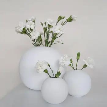 

Morandi Vase Living Room Table Decoration Ornaments Home Decor Wedding Flower Vases Light Luxury Round Ceramic Vase Multcolored