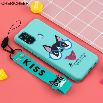 

Cartoon Hand Strap Case For Honor 9A Case Honor 9A Cover Silicone Portable String Toys Case For Honor Play 9A Honor 9 A Case