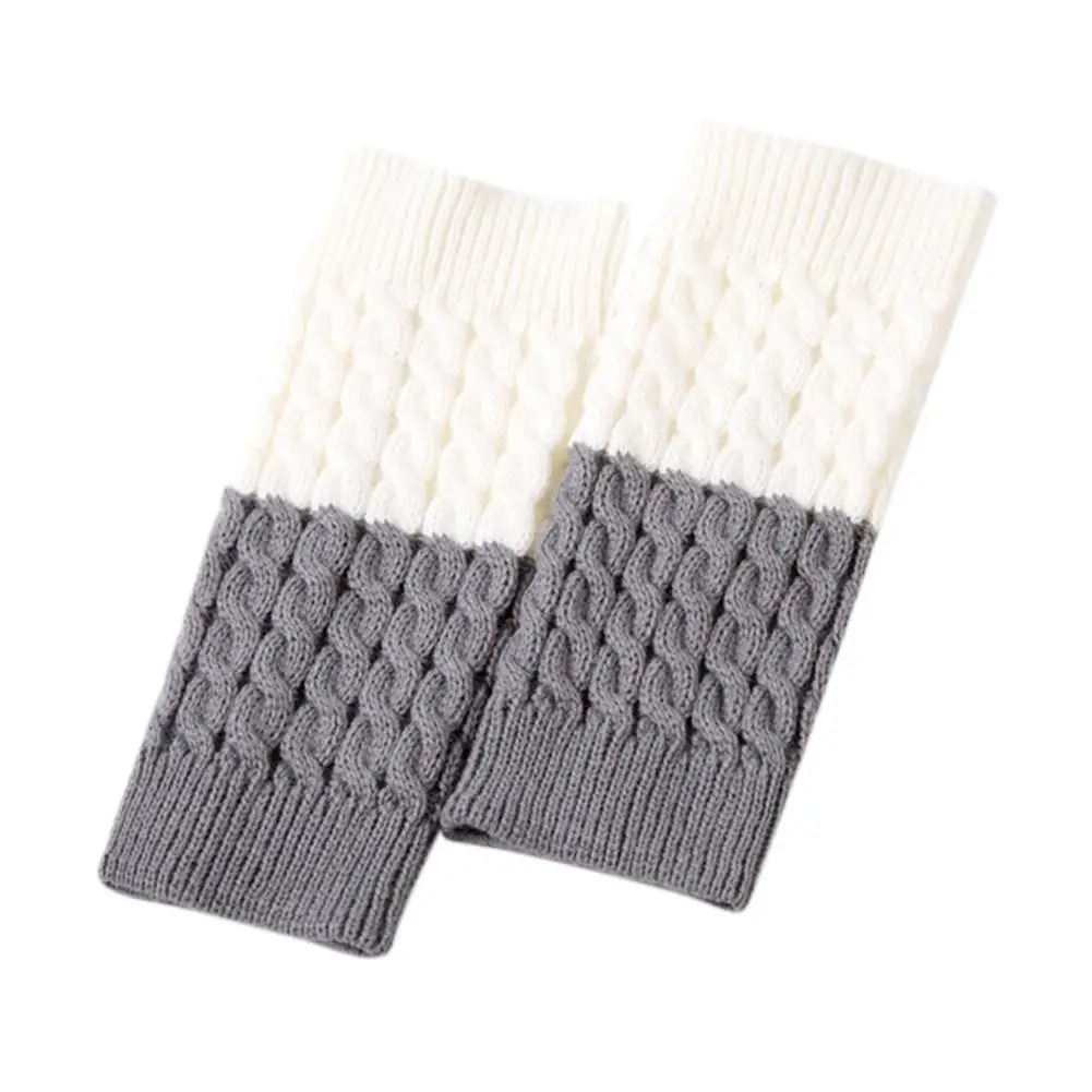 Light gray Studyset, Женские Вязаные Гетры, шерстяные леггинсы, цветные блоки, носки для обуви для женщин, гетры - Цвет: Light gray