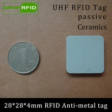 UHF RFID металлическая бирка 915 м 868 м Alien higgs3 EPCC1G2 6C Литье инструмент крепления 28*28*4 мм квадратная керамика смарт-карты пассивные RFID метки