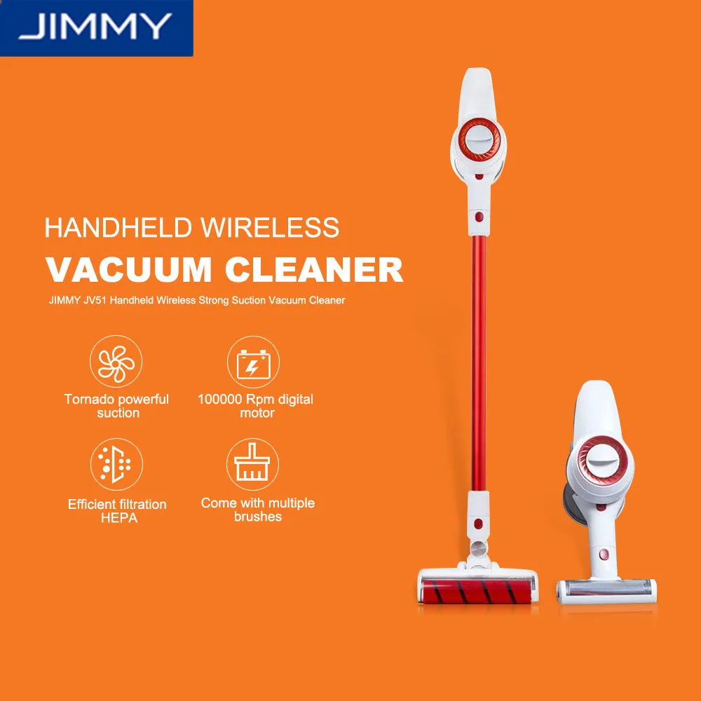 

JIMMY JV51 Handheld Vacuum Cleaner Wireless Aspirator Strong Suction Vacuum Dust Cleaner 100000rpm Us Plug From Xiaomi youpin