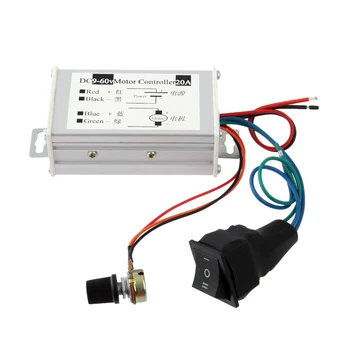 

2Pcs 9V 12V 24V 48V 60V 400W DC Motor Speed Controller Regulator Driver PWM Reversing Switch 20A