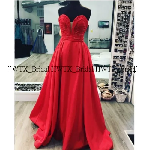 HWTX_Bridal новое вечернее платье на заказ Vestidos de fiesta de noche Милая длинная юбка для выпускного вечера - Цвет: Красный