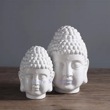 

modern Chinese Buddhism ceramics Buddha head Human head Crafts ornaments Home Decorative accessories miniature figurines