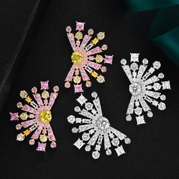 

GODKI Luxury Multicolor Fireworks Stud Earrings For Women Wedding Cubic Zirconia Dubai Bridal Earring Jewelry Accessories 2020