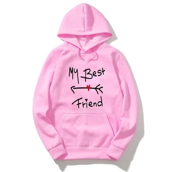 

Women Hooded Pullovers Bff My Best Friend Funny Printed Hoodies Long Sleeve Plus Size Casual Female Sweatshirts Hoody Outfits