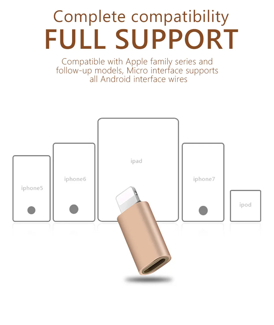 !ACCEZZ 5PC Mini Micro USB To Lighting For Apple Adapter For iphone X XS XR 6S 7 5S Plus PC Data Charging OTG Converter For ipad (3)