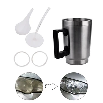 

5pcs Heating Evaporation Accessories Car Headlight Refurbished Atomizing Cup Set Manual Stainless Steel Sealing Ring Handheld