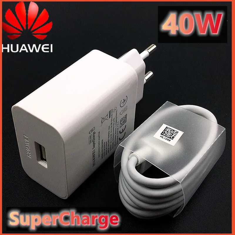 Зарядное устройство Huawei P40 с функцией быстрой зарядки USB Type-C 5 А 40 Вт для Nova 7 P20 P30 Pro