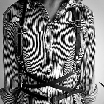

Sexy Women suspenders Black harajuku gothic lingerie Adjustable bondage Body harness Waist Belts Transparent Rainbow Punk Belt
