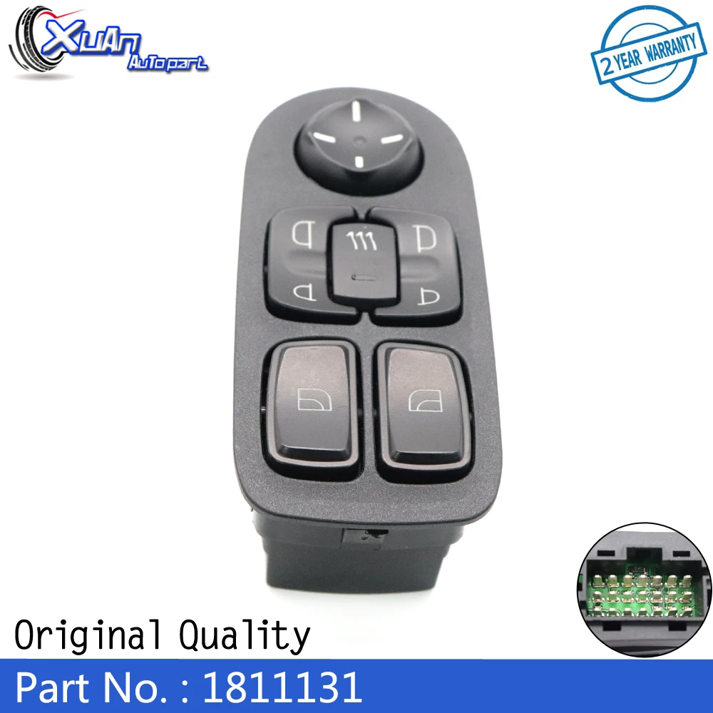 

XUAN Electric Power Master Window Control Switch Regulator Button 1811131 for DAF CF65 CF75 CF85 XF95 XF105 2001-2013 1736600