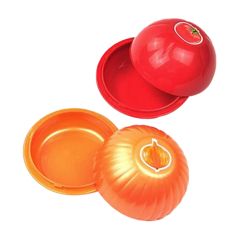 

2 Pcs PP Avocado Onion Tomato Fresh Box Sealed Box Plastic Fresh Bowl(Onion & Tomato)