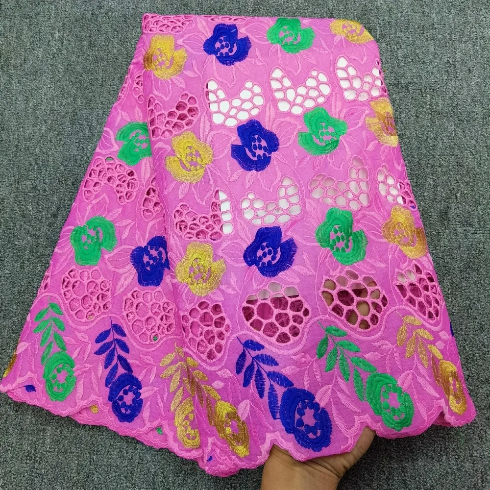 Швейцарская вуаль кружева в швейцарской розовой кружевной ткани tissu africain broderie coton кружевная ткань из Дубая для свадебного платья 5 ярдов/лот