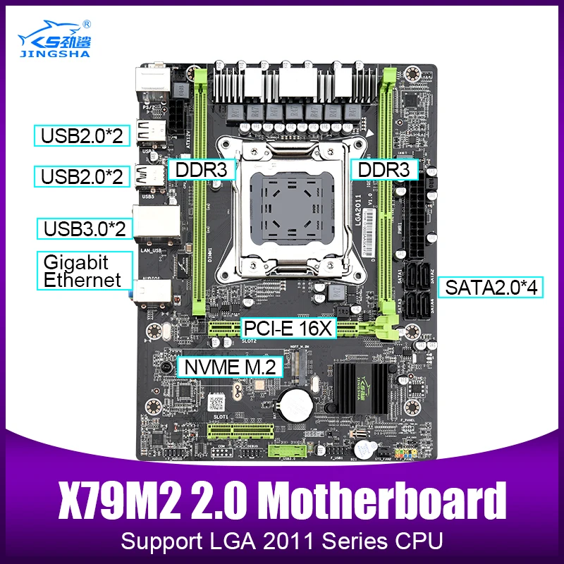 Материнская плата X79 M2 LGA2011 ATX USB3.0 SATA3 PCI-E NVME M.2 SSD поддерживает память REG ECC и