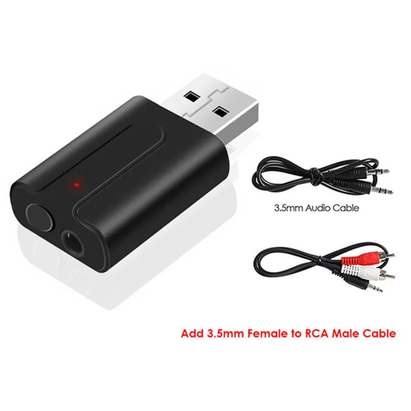 Bluetooth автомобильный комплект Bluetooth 5,0 аудио приемник передатчик беспроводной стерео музыка 3,5 мм AUX Jack RCA USB Bluetooth адаптер автомобильный телевизор - Название цвета: Add RCA Cable