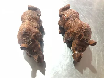 

Leaf Poplar carving hand piece play handmade home animal small pendant rhinoceros