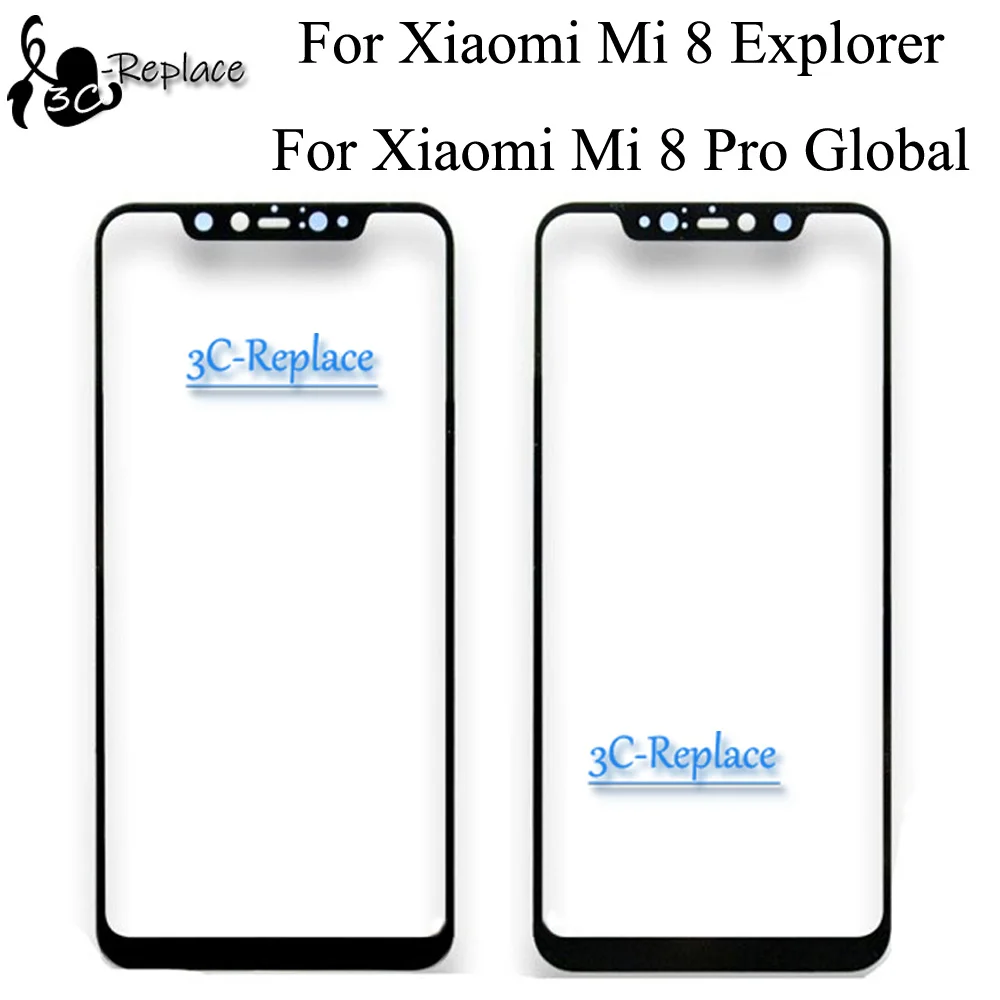 Для Xiaomi mi 8 Pro Global/mi 8 Explorer Edition/mi 8 UD Переднее стекло с сенсорным экраном внешняя Замена объектива(без кабеля