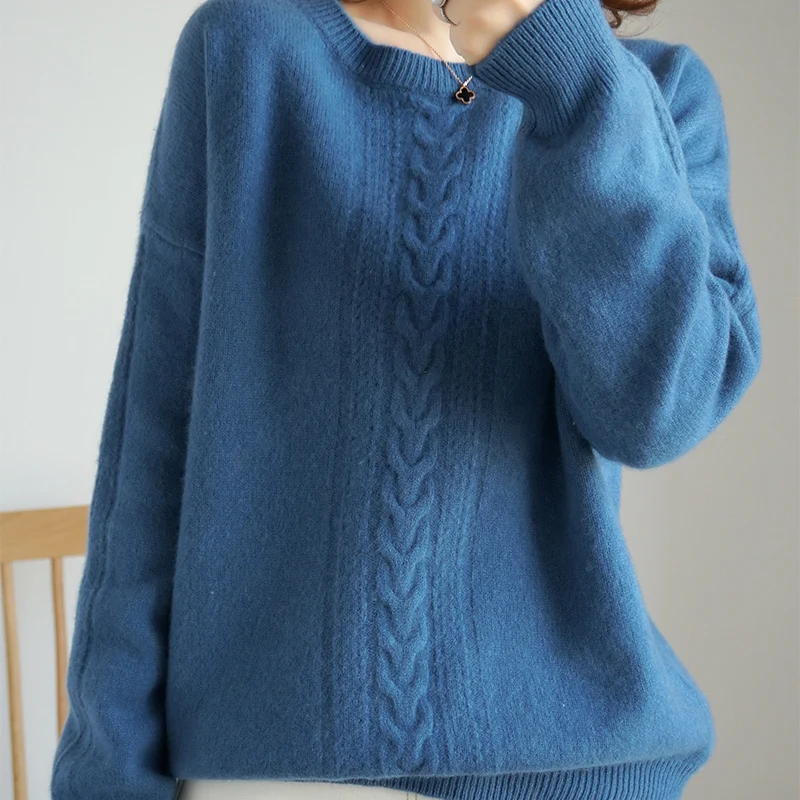 LITVRIYH кашемировый свитер женский пуловер с длинным рукавом o-nck Повседневный Женский Пуловер женский свитер вязаный Топ pull femme джемпер - Цвет: wu mai blue