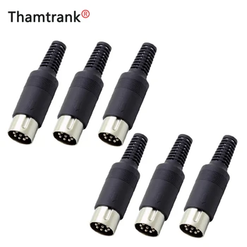 

10Pcs 8Pin DIN Male Solder Connector With Plastic Handle Soldering cables DIY Wire Connector Fits Cable Size Up to 6.5mm