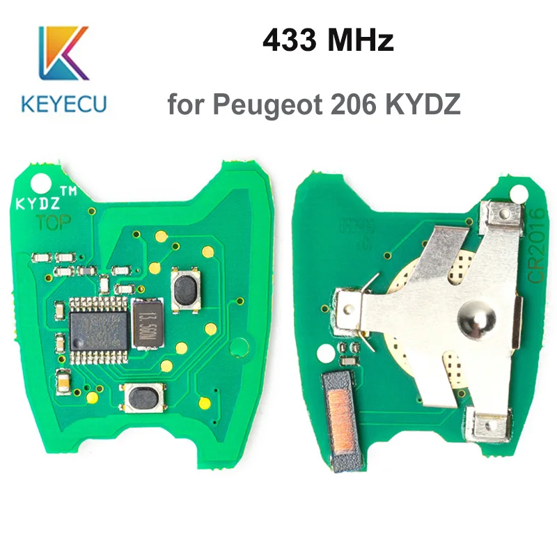 KEYECU для Пежо печатная плата KYDZ пульт дистанционного управления 2 кнопки 433 МГц для Пежо 206