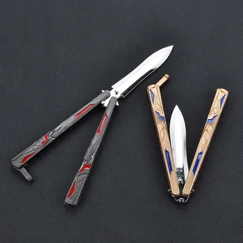 

New Anime Peripheral Batman Vs Superman Butterfly Knife Swing Knife Exercise Knife Metal Weapon Model Uncut