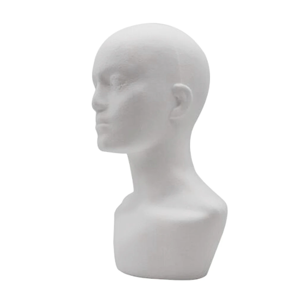 Styrofoam Hair Display Mannequin Head Stand Manikin For Hat Wig Caps 21'' White
